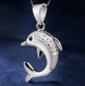 925 sterling silver (utan kedja) trendig och klassisk kärlek för evigt delfin mönster kvinna hängsmycke halsband hypoallergen inte blekna för kvinnor