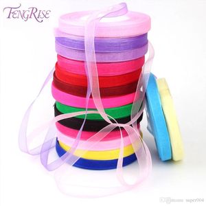 Organza Ribbon 10mm 45 m Sewing Tape Accessory Chiffon Fabric Ribbons Gift Wrapping Wedding Christmas Ribbon