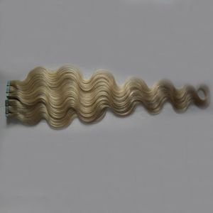 Estensione dei capelli del nastro dei capelli umani di 100% dell'onda del corpo brasiliana di Remy 10-24 