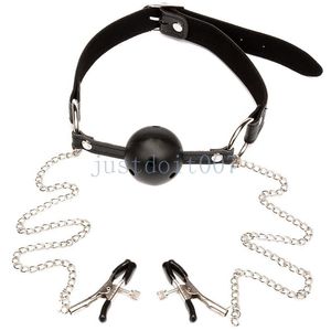 Mouth Gag Sexy Bondage Women Costume Restraint Kit Clamps Harness Chain Fancy #R97