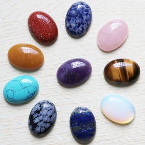 Partihandel 10st / Lot Natursten Ovala Cabokochon Teardrop Pärlor Färgblandning 18 * 25mm DIY Smycken Göra Ring Holiday Gift Gratis frakt