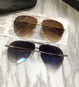 Mens vintage pilot stil solglasögon guld / brun 63mm sonnenbrille mode solglasögon glasögon körglasögon
