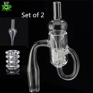 Zestaw kwarc dymny diament Loop Banger olejek do paznokci węzeł Recycler Carb Cap Dabber wkładka miska 10mm 14mm 19mm mężczyzna kobieta do fajki wodne