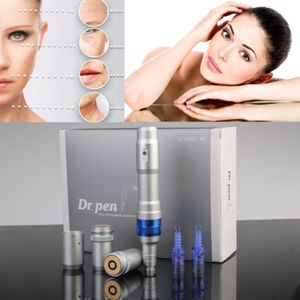 Uppladdningsbar trådlös Microneedle Dermapen Derma Pen Derma Roller Dr Pen Ultima A6 med 2st 12pin nålpatroner Hudvård