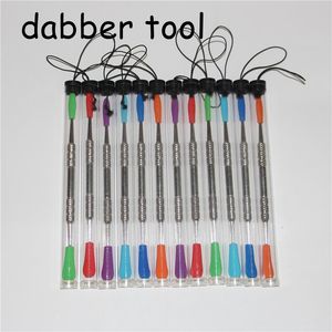 Smoking Accessories 100pcs Wax dabbers Dabbing tool with silicone tips 120mm glass dabber tools Stainless Steel Pipe CleaningTool