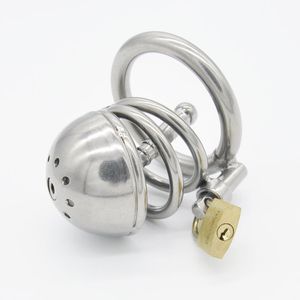 Chastity Devices Latest Design Small Size Sexy MonaLisa Men Stainless Steel Lid Standard Chastity Cage with Settled Tube BDSM Sex Toy #R47