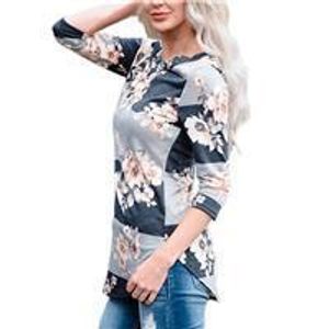 2017 Plus Size Koszulki Kobiety z kwiatem Drukuj Moda Biała Swetry Bluzki Dorywczo Topy Z O-Neck Jesień Kobieta Bluzki Ubrania