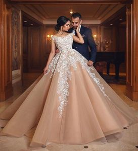 Elegant Ball Gown Wedding Dresses Off The Shoulder Appliques Lace Tulle Plus Size Pink Wedding Gowns Bridal Dresses DH202