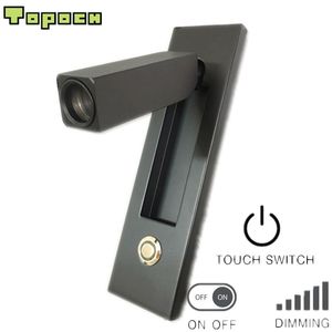 TOPOCH Flexibel LED-läslampa Svart huslampa Chrome Dimmer Switch Head Swivels 90degree Vänster / Höger / Framåt Vertikal / Horisontell monterad