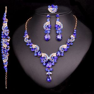 Conjuntos de jóias de casamento de cristal de Senefashion inteiro para acessórios para fantasia de festa de noiva decorações nupciais colar jóias de brinco para as mulheres