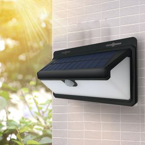 Lampada da parete solare 100led grandangolare 3 lati illuminazione luci di sicurezza con sensore di movimento