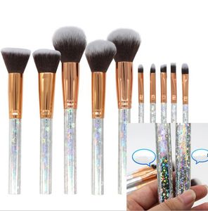 10st 1Set glittrande makeupborstar Set Stars Circle Design Foundation Powder Eyeshadow Highlighter Borste Set Make Up Tool KKA6081