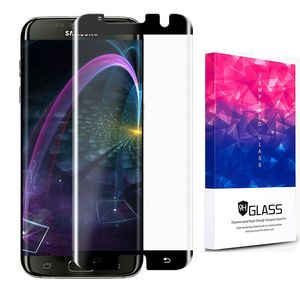 Case Friendly For Galaxy S7 edge 3D Full Cover Curved Side Tempered Glass Screen Protector With retail Package