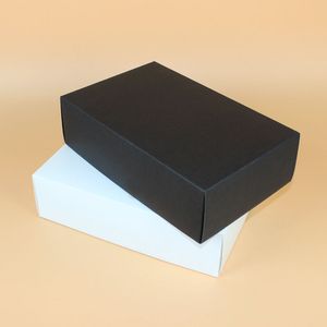 28 * 18 * 8 cm Grande confezione regalo di carta bianca nera Scatola di cartone Kraft regalo grande per t-shirt Scarpe intimo ZA6153