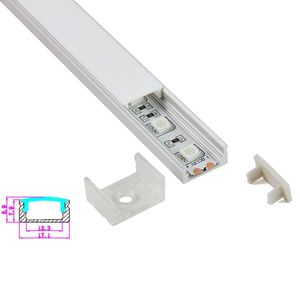 10 x 2m Sats / Lot U Form Aluminium LED-profil 8 mm Tall Inbyggd LED Aluminiumkanal för väggtaklampor