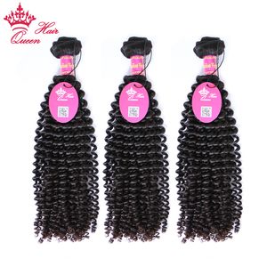 Queen Hair Products Kinky Curly Brazylijski Dziewiczy Włosy Wątek 3 Wiązki Deal Natural Color 100% Ludzki Włosy Tkactwo Szybka Wysyłka
