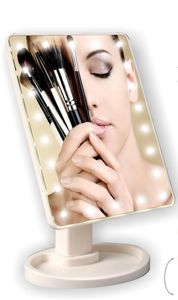 Mirrors New 360 Degree Rotation Touch Screen Make Up Mirror Cosmetic Folding Portable Compact Pocket With 16/22 LED Lights Makeup Tool