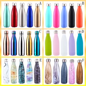 Colorful Cola Shaped Water Bottles Vacuum Insulated Travel Water Bottle Double Walled Stainless Coke shape 500ml 17oz Outdoor Water Bottles