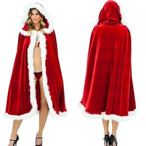 Boże Narodzenie Kostium Dorosłych Boże Narodzenie Cape Cloak Little Red Riding Hood Christmas Cloak Party Party Stage Costume