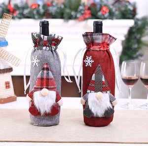 С Рождеством Христовым украшения бутылки вина крышка Санта-Клауса Снеговик шампанского декор Новый Год Рождество Навидад Наталь GA592