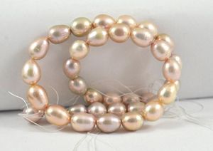 Duża Biżuteria Pearl, Czarowne Luster Rice Lavender Słodkowodne Pearl Luźne Koraliki Jeden Pełna Strand 10-11mm