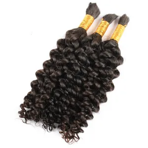 Toppförsäljning 100 Human Virgin Brasilian Deep Wave Hair Bulk utan inslag Brun färg 4 100 g per bit