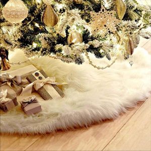 Festival Surround Noel Ağacı Etek Halı Dekor Ev 90 cm / 122 cm Dokunmamış Narin Yumuşak Peluş Beyaz