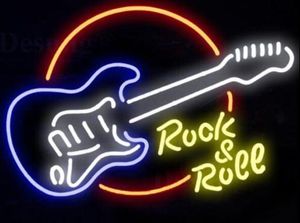 Wholesale flex roll resale online - 32 inch Rock Roll Guitar DIY Glass Neon Sign Flex Rope Neon Light Indoor Outdoor Decoration RGB Voltage V V