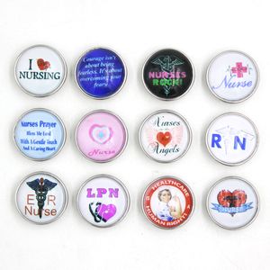 Gratis frakt DIY smycken fynd, Nyankomst Cabochon I love Nurse Snaps, Medical Nursing Buttons for Snap Armband Halsband Ring Örhängen