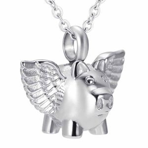 Carino volante Pig Memorial Cremation Memorial Ashes Ashes Urn Ciondolo Collana Pet Keepsake Gioielli per Ashes Acciaio inossidabile Keepsake