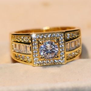 Victoria Wieck Neuankömmling Versprechen Luxusschmuck 10KT Gelbgold gefüllt Prinzessin Weißtopas CZ Diamant Original Herren Band Fingerring Geschenk