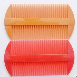 Günstiger Preis Großhandel Kunststoff zwei Seitenkämme hochwertige Läusekamm Frauen Haarpflege Werkzeuge rot gelb 11 * 5,5 cm