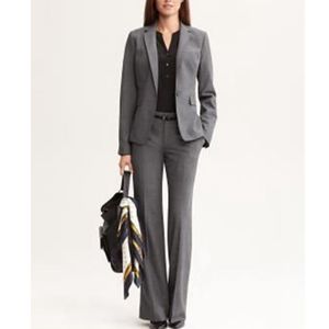 Özel koyu gri bayanlar iş ofis elbise resmi tulum takım elbise (ceket + pantolon) moda rahat kadın takım elbise