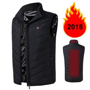 Casaco de inverno homens leves isolados colete aquecido USB aquecimento esportes esportes colete para baixo colete USB cobrando jaqueta homens plus tamanho 4xl