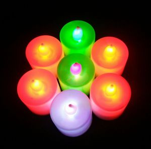 New Electronic LED Luminescent White Hard Head Candle Light Colorful Romantic Proposal Expression Night Lantern Factory Direct Selling