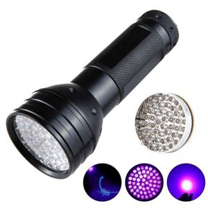 51 LED UV 토치 395nm 자외선 손전등 보라색 라이트 블랙 손전등 알루미늄 쉘 위조 감지 애완 동물 소변 얼룩 감지기 램프