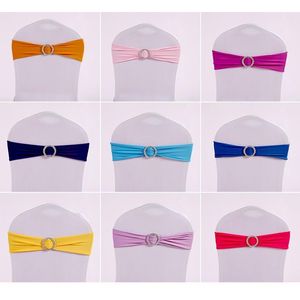 Resuable Cadeiras Elásticas Cobrir Banda Com Fivela Redonda Spandex Sashes Cadeira Para Banquetes de Casamento Decorações Do Partido Suprimentos 1 3xy BB