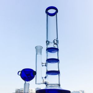 Heady Glass Colorful Bong Triple Comb Percolater Glas Wasserbongs Öl Dab Rigs Wasserpfeifen 14mm Gelenk mit Schüssel