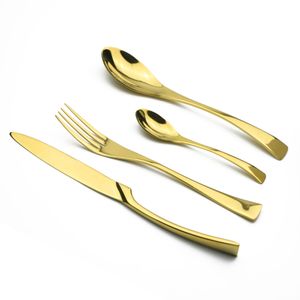 Золотой набор столовых приборов из нержавеющей стали ужин набор западной еды посуда наборы вилка стейк нож чайная ложка посуда набор