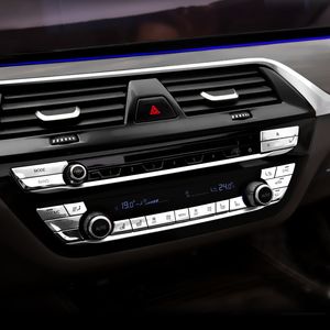 Merkez Konsol Düğmeleri Sequins Dekorasyon Kapak Trim BMW 5 Serisi G30 G38 528 530 2018 Krom ABS Araba Styling Değiştirildi