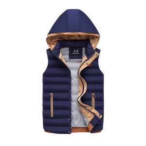 2018 Nuovo Cotone Ispessimento Cappotto da Uomo Inverno Casual Caldo Giacca Senza Maniche per Uomo Gilet Leggero Colletto Gilet con Cappuccio Maschile WFY24