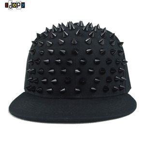 Unisex Cotton Casual Casquette punk hedgehog kapelusz osobowość Jazz Snapback Spike Studded Nit Spiky Baseball Cap for Hip Hop Rock Dance