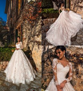 2019 A Line Beach Wedding Dresses V Neck Lace Long Sleeves Blush Pink Tulle Custom Made Country Bridal Gowns Plus Size Wedding Dress