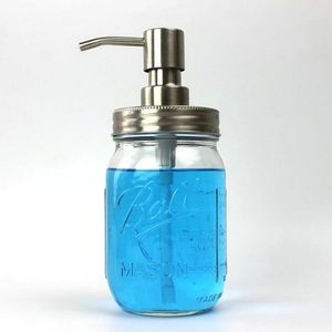 Stainless Steel Soap Dispenser Pump and Lid, Collar For DIY Mason Jar ( Mirror HY-04)