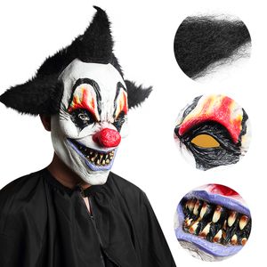 Skräck Sorcerer Clown Mask Creepy Latex Mask Halloween Escape Dress Up Live Show Scary