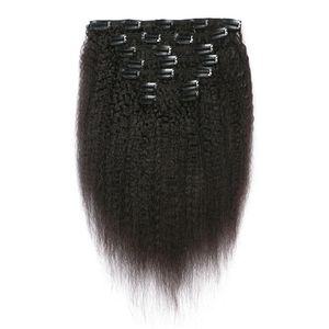 8 sztuk i 120g grube Yakiclip w ludzkich rozszerzeń włosów Brazylijski maszyna Made Remy Hair 100% Human Włosy Natural Black Cinky Prosto