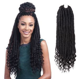 Curl Nu Locs Extensão de Cabelo 18 polegadas Croques de Crochet Extensões de Cabelo Sintéticas Moda Curly Nu Locais Cabelo Trança Sintética