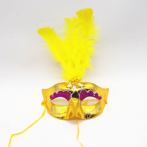 Люминесцентные пернатые Маска сверкающие Маска Принцесса Венецианская половина маска для маскарада косплей ночной клуб партия Сочельник