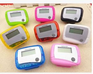 Partihandel 200PCS Pocket LCD-pedometer Mini Singelfunktion Pedometer Stegräknare LCD-körningsstegmätare Digital Walking Counter