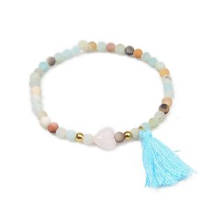 Chakra-Armbänder für Damen, Boho-Quastenschmuck, Natursteinperlen, böhmische handgefertigte Liebesherz-Meditations-Heilarmband